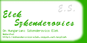 elek szkenderovics business card